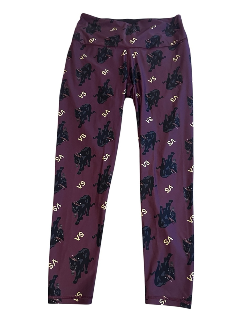 Victoria's Secret Women’s Black Panther Plum Leggings Size M